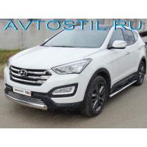Santa Fe Защита передняя овальная короткая 75х42 мм нержавейка