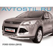 Kuga 2013 Защита переднего бампера труба d60+d60 двойная нержавейка