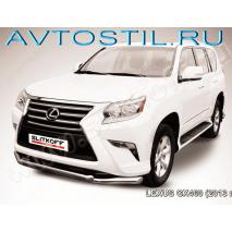GX 460 Защита переднего бампера труба двойная 76/60 мм нержавейка
