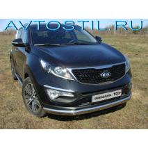 Sportage 2014 Защита передняя нижняя труба овальная 75х42 мм нержавейка