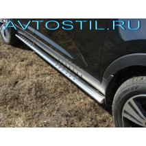 Sportage Подножки овальные с проступью 75х42 мм нержавейка