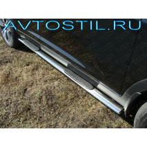 Sportage Подножки овальные с накладкой 75х42 мм нержавейка