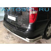 Grand Starex H1 Защита заднего бампера угловая большая двойная d60/42 нержавейка
