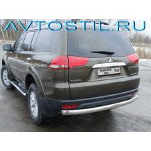 Pajero Sport 2014 Защита задняя труба овальная 75х42 мм нержавейка