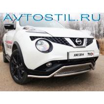 Juke 2014 Защита передняя кенгурин с вставкой и решеткой 42 мм нержавейка