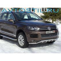 Touareg Защита передняя нижняя 60/42 мм нержавейка