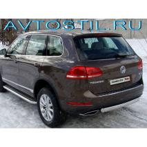 Touareg Защита задняя овалная центральная 75х42 мм нержавейка