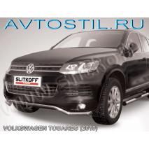 Touareg Защита переднего бампера 57 мм волна нержавейка