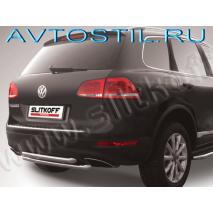 Touareg Защита заднего бампера труба d60+d60 двойная нержавейка
