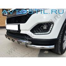 MyWay 2017 Защита переднего бампера труба двойная d60/42 нержавейка с перемычками