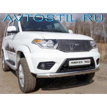 Uaz Patriot Защита переднего бампера овальная 75х42 мм нержавейка