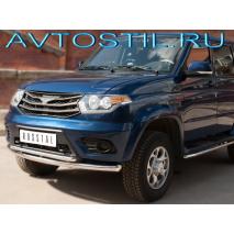 Uaz Patriot Передняя защита труба двойная 57/42 мм нержевейка