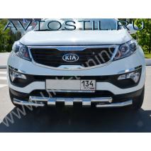 Sportage Защита переднего бампера труба двойная 60/60 мм нержавейка G