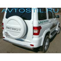 Uaz Patriot Защита заднего бампера овальная 75х42 мм нержавейка