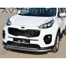 Sportage Защита переднего бампера труба двойная 60/42 мм нержавейка