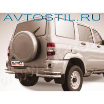 Uaz Patriot Защита заднего бампера уголки d60+d42 двойные нержавейка