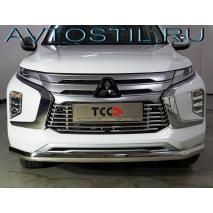 Pajero Sport Защита переднего бампера труба овальная 75х42 мм нержавейка