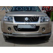 Grand Vitara Защита переднего бампера труба двойная 60/42 мм нержавейка