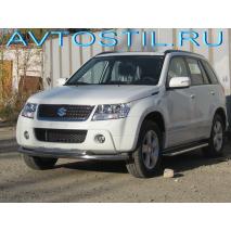 Grand Vitara Защита переднего бампера труба двойная 60/42 мм нержавейка