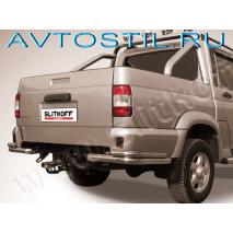 Uaz Patriot Pickup Защита заднего бампера 60/42 мм уголки двойные нержавейка