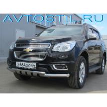 Trailblazer Защита переднего бампера 76/60 мм двойная с профильной защитой картера