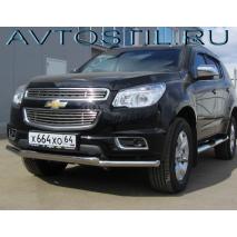 Trailblazer Защита переднего бампера труба 60/60 мм двойная нержавейка