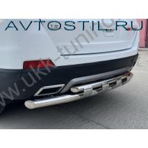 X60 Защита заднего бампера труба двойная 60/53 мм с перемычками нержавейка