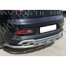 Sportage Задняя защита труба двойная длинная 60/42 мм с перемычками нержавейка