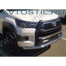 Hilux Black Onyx Защита переднего бампера труба 60 мм нержавейка