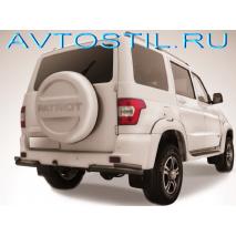 Uaz Patriot Защита заднего бампера уголки двойные 76/42 мм черные