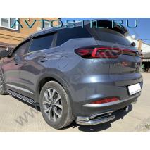X-Cross 7 Защита заднего бампера уголки двойные 60/42 мм нержавейка