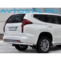 Pajero Sport Защита заднего бампера труба с загибами 76 мм нержавейка