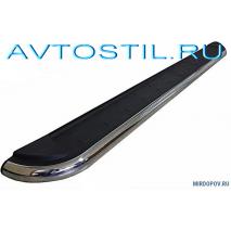 T4 Пороги подножки площадки алюминивые с трубой из нержавейки короткая база