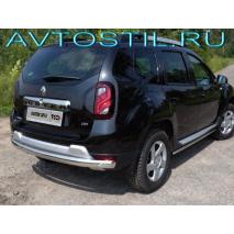 Duster Защита задняя овальная длинная 75х42 мм нержавейка
