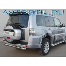 Pajero 4 Защита заднего бампера труба d76 короткая нержавейка