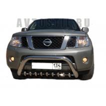 Navara Frontier 2005 Передняя защита кенгурин 76/60/42 мм нержавейка нержавейка