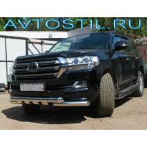 Land Cruiser 200 Защита переднего бампера 76 мм с клыками 5 шт нержавейка G