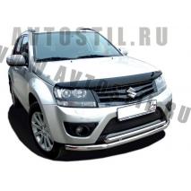 Grand Vitara 2013 Защита переднего бампера труба двойная 60/42 мм нержавейка