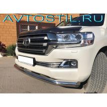 Land Cruiser 200 Защита переднего бампера труба 76 мм нержавейка