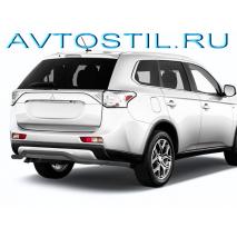 Outlander Защита заднего бампера d57 волна длинная черная