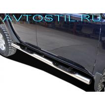 L200 Triton Пороги труба со степом d-76 нержавейка