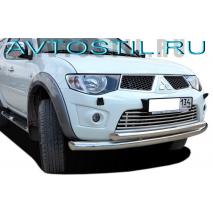 L200 Triton 2006-2010 Накладка на решетку бампера нержавейка 16 мм