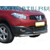 Qashqai 2010 Защита переднего бампера тркба 60/42 мм нержавейка