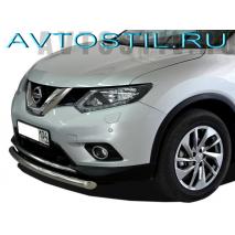X-Trail Защита переднего бампера труба 60 мм радиусная нержавейка