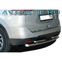 X-Trail Защита заднего бампера труба двойная 60/42 мм нержавейка