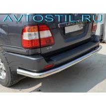 Land Cruiser 100 Защита заднего бампера труба 76 мм с углами нержавейка