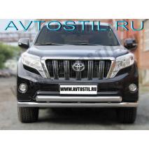 Prado 150 Передняя защита труба двойная овал 76/75х42 мм нержавейка
