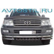 Land Cruiser 100 Защита переднего бампера акула 76/60/42 мм нержавейка