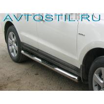 Sorento Боковая защита пороги трубы 76 мм со степами нержавейка