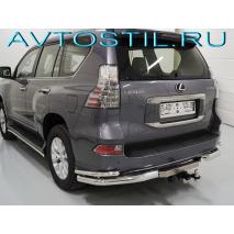 GX 460 Защита заднего бампера уголки двойные 76/42 мм нержавейка